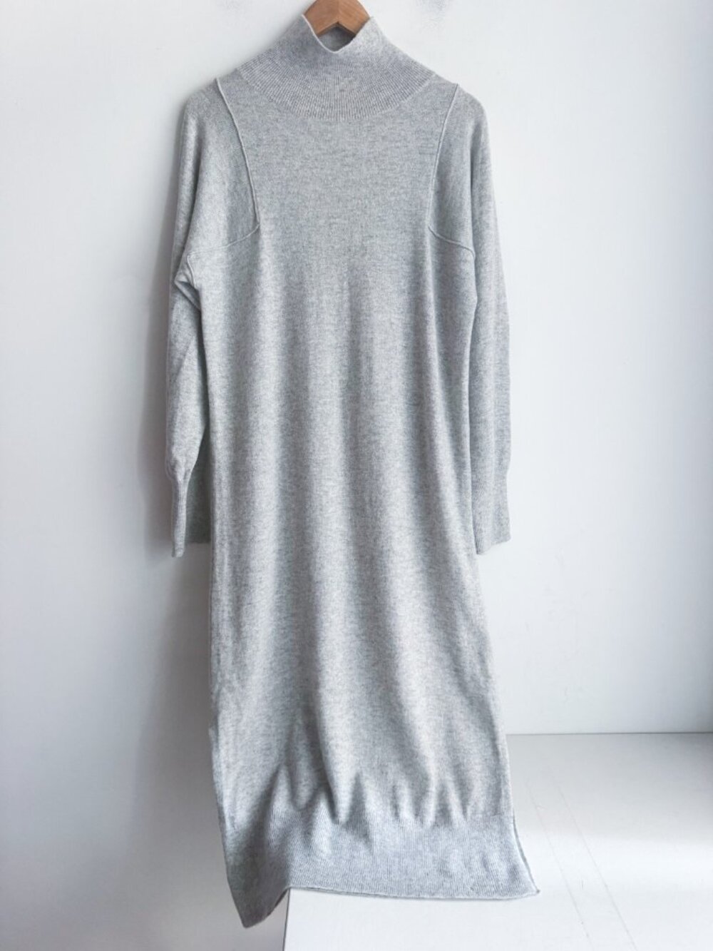 Notshy Cashmere Grey Turtleneck Long Sleeve Midi Dress L